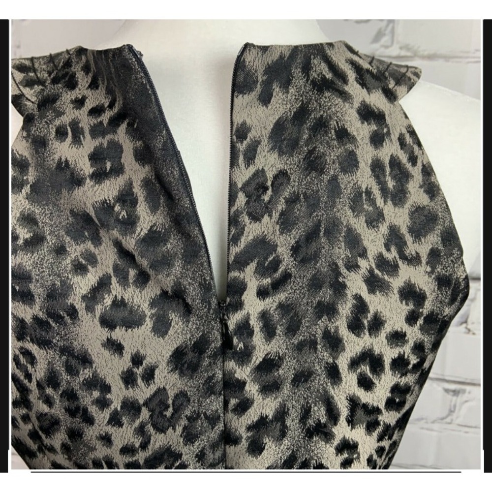 Muse Womens Party Dress Size 10 Lined Animal Print Pleated Sleeveless Back Tie - Picture 6 of 10